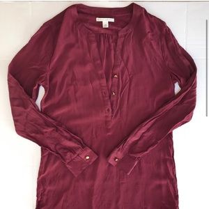 Burgundy silk top